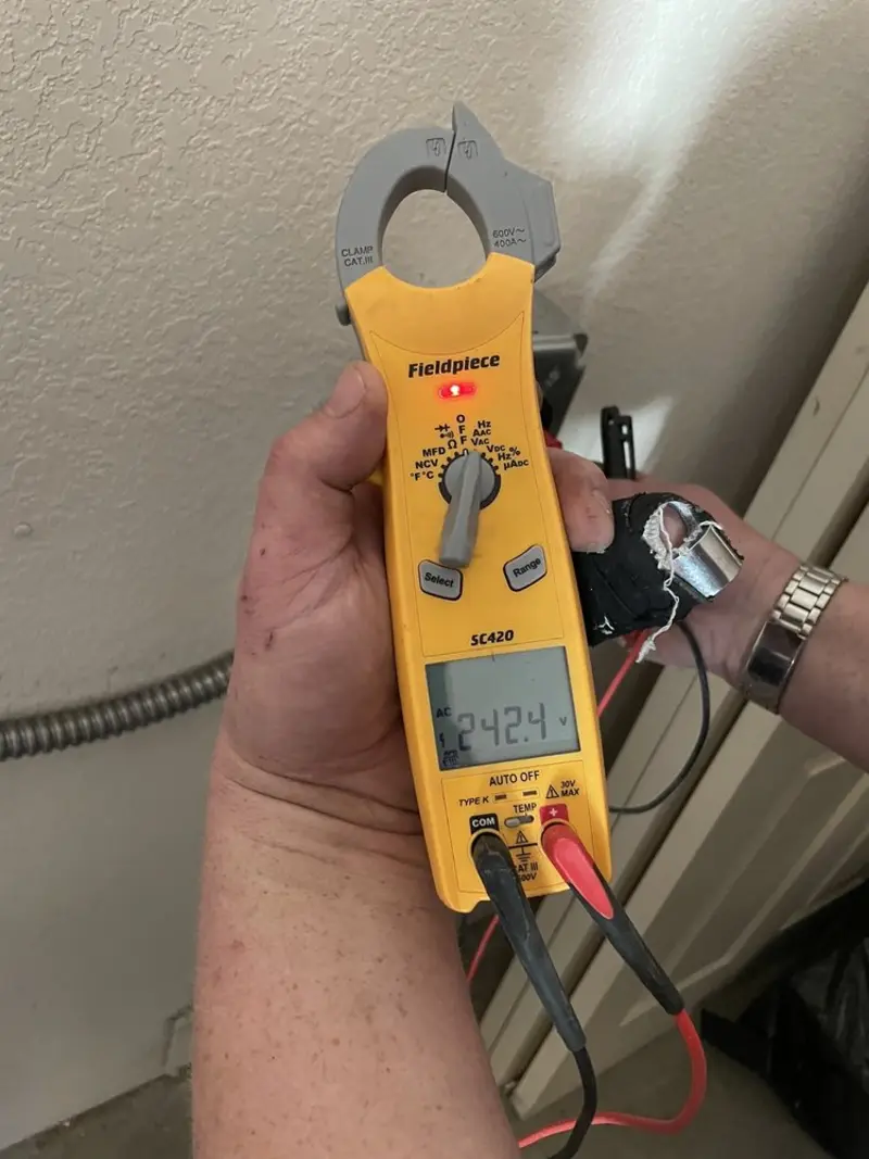 Voltage testing with clamp meter during Electrical Installation Services in West Rockhill